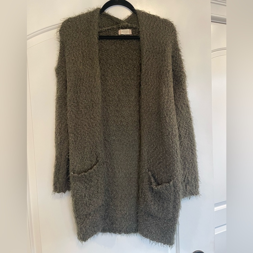 Women’s Altar’d State Olive Green Long Cardigan Size S